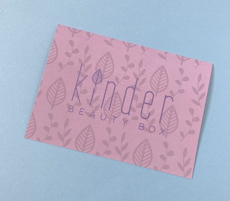 Kinder Beauty Box April 2019 - Info Card Top 1