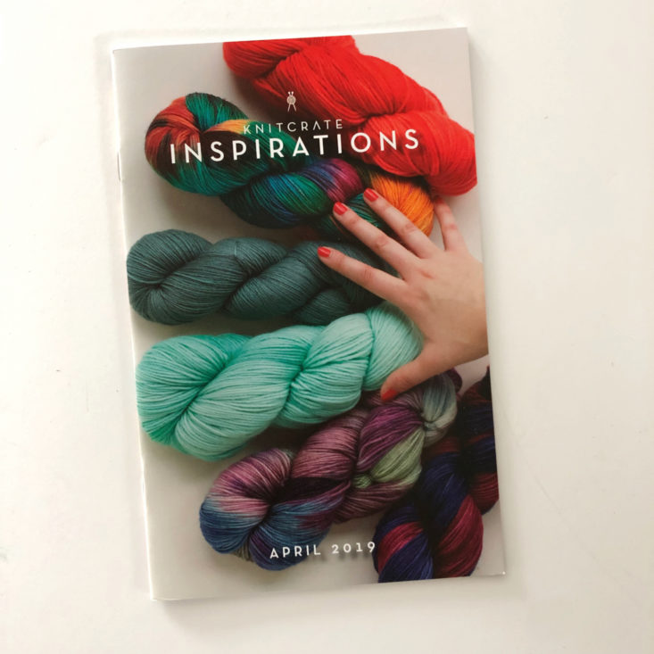 KnitCrate Sock Crate April 2019 Review - KnitCrate Inspirations Booklet Cover Top
