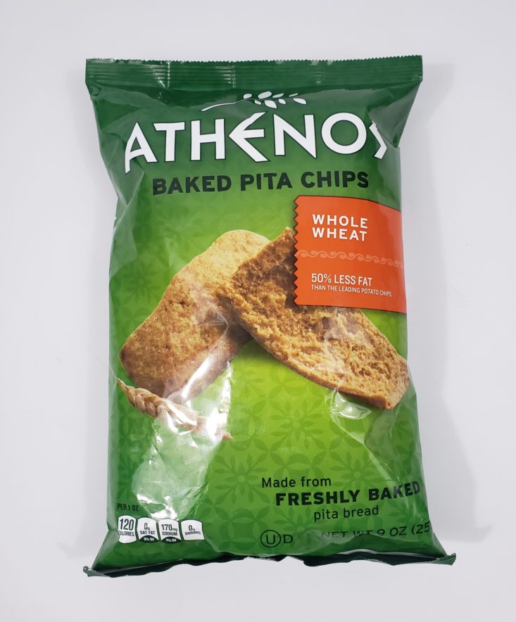 Monthly Box Of Food And Snack Review April 2019 - Athenos Baked Pita Chips Whole Wheat Front