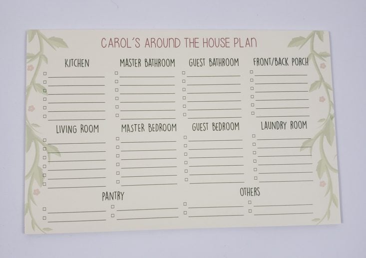 My Paper Box April 2019 - Personalized Around The House Plan Front