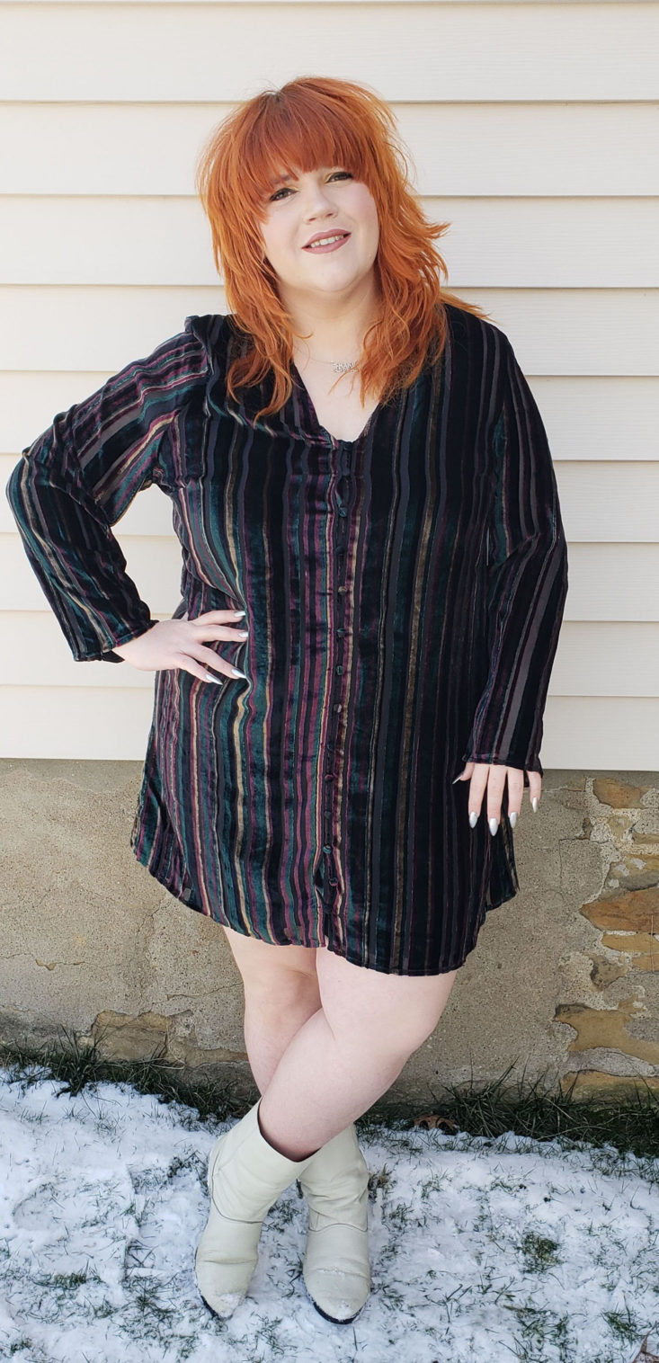 Nordstrom Trunk Box February 2019 - Velvet Burnout Stripe Dress by Leith Size 3x 1