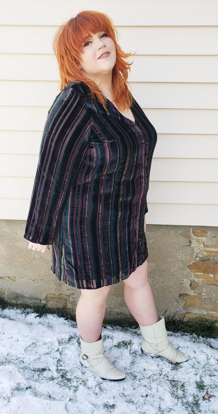 Nordstrom Trunk Box February 2019 - Velvet Burnout Stripe Dress by Leith Size 3x 2