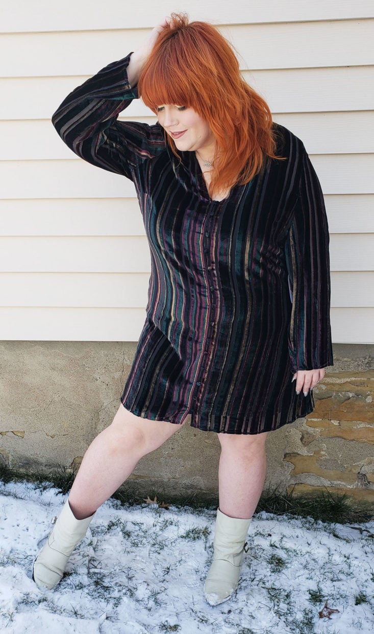 Nordstrom Trunk Box February 2019 - Velvet Burnout Stripe Dress by Leith Size 3x 3