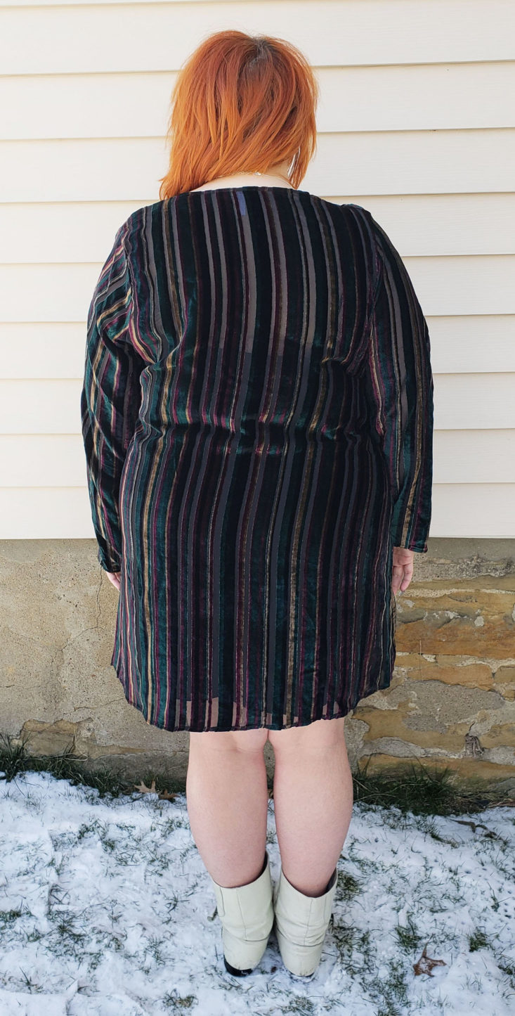 Nordstrom Trunk Box February 2019 - Velvet Burnout Stripe Dress by Leith Size 3x 5