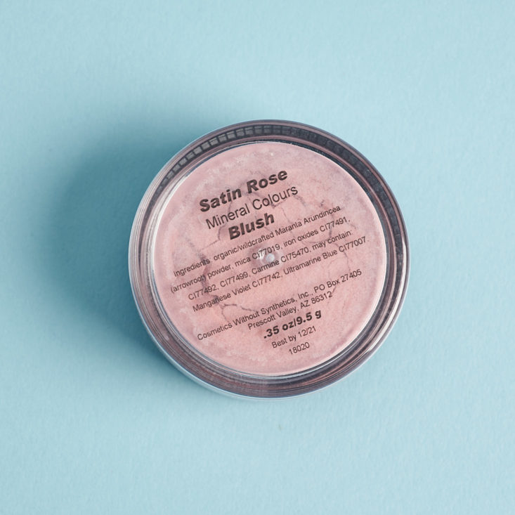 bottom of Earth's Beauty Satin Rose Mineral Colours Blush