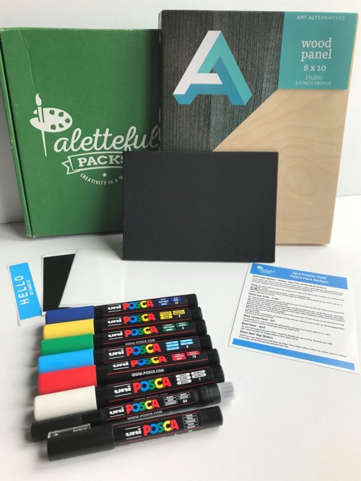 Paletteful Packs Subscription April 2019 Review - All Items Laid Out Top