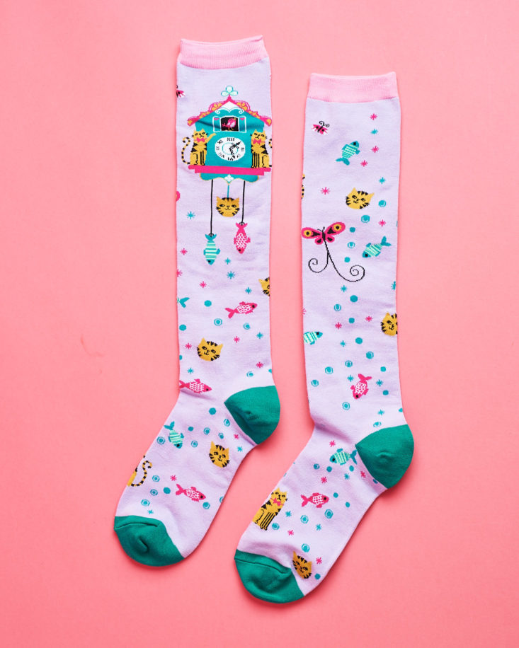 Peaches and Petals March 2019 socks side view