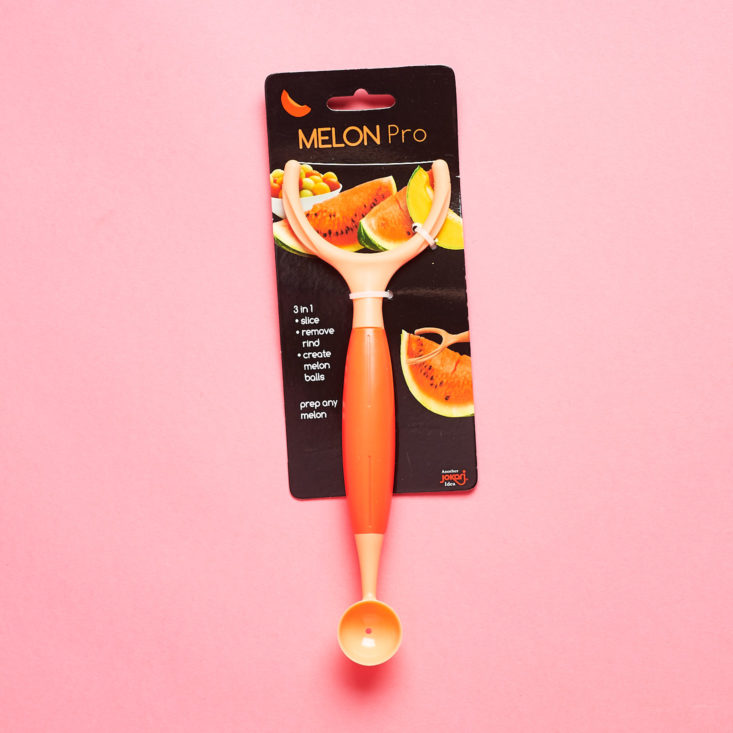 Peaches and Petals March 2019 orange melon baller on packaging