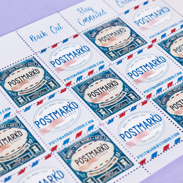 Postmarkd Studio April 2019 stamp sheet detail