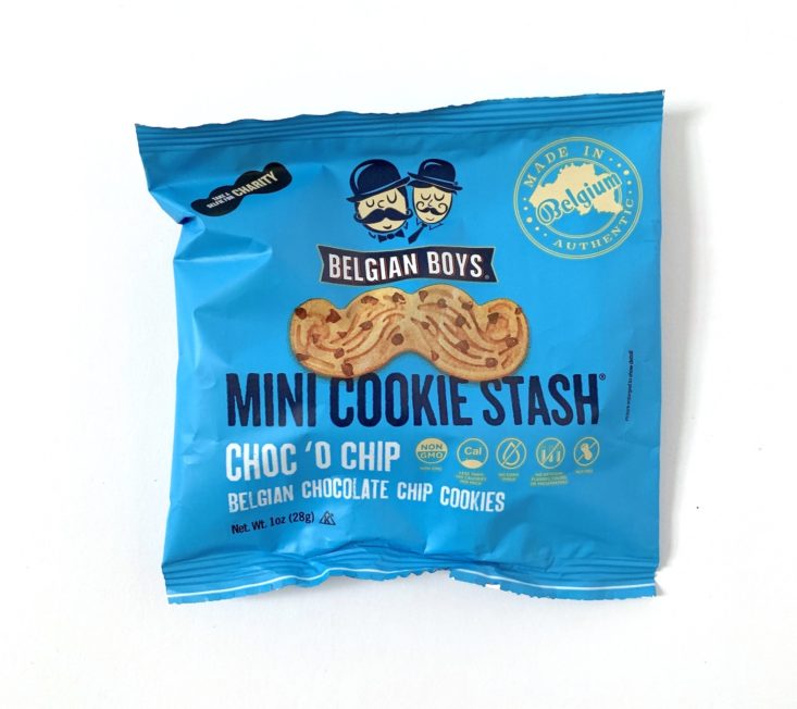 SnackSack Classic Review March 2019 - Belgian Boys Mini Stash Cookie Packet Top