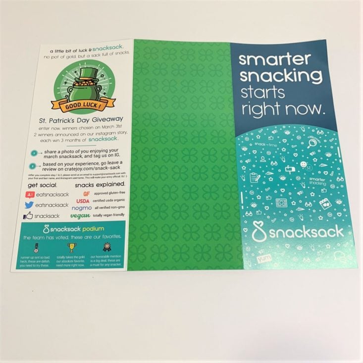 SnackSack Gluten-Free Review March 2019 - Content Brochure 2 Top