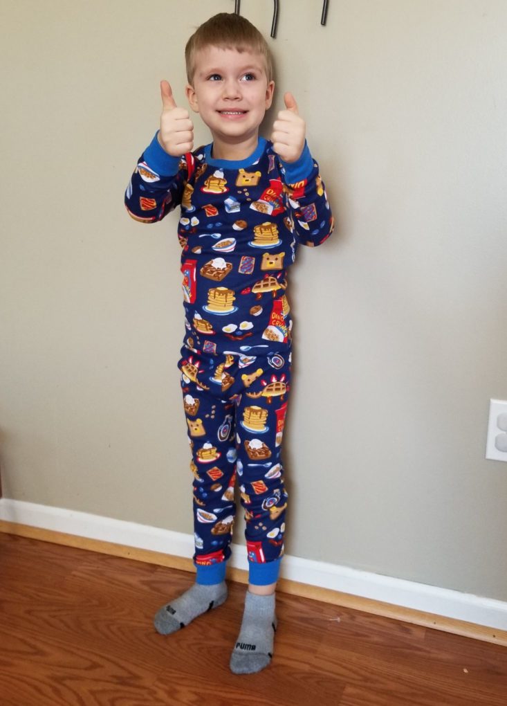 Stitch Fix Boys April 2019 pajamas modeled