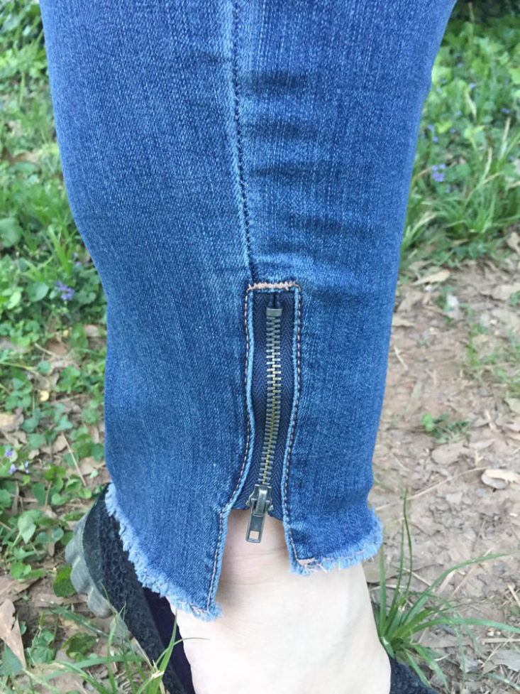 Stitch Fix Plus Size Clothing Subscription Box Review April 2019 - Christoff Distressed Ankle Zip Jeans By 1822 Denim Front
