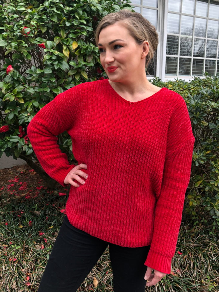 red sweater front