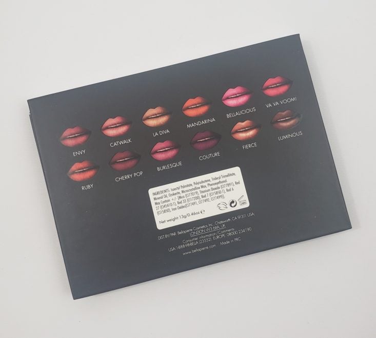 Tribe Beauty Box April 2019 - Bellapierre 12 Color Pro Lip Pallette Front
