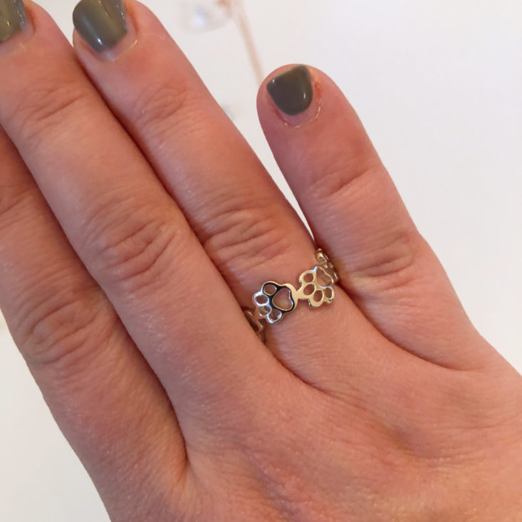 Unboxing The Bizarre Chic Boutique Review March 2019 - Sterling Silver Paw Ring Onn Fingure Top