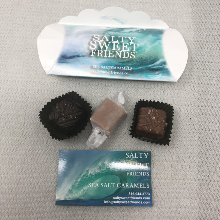Vine Oh! “Oh! Happy Day” Box Review Spring 2019 - Salty & Sweet Friends Sea Salt Caramels Sampler Kit Top