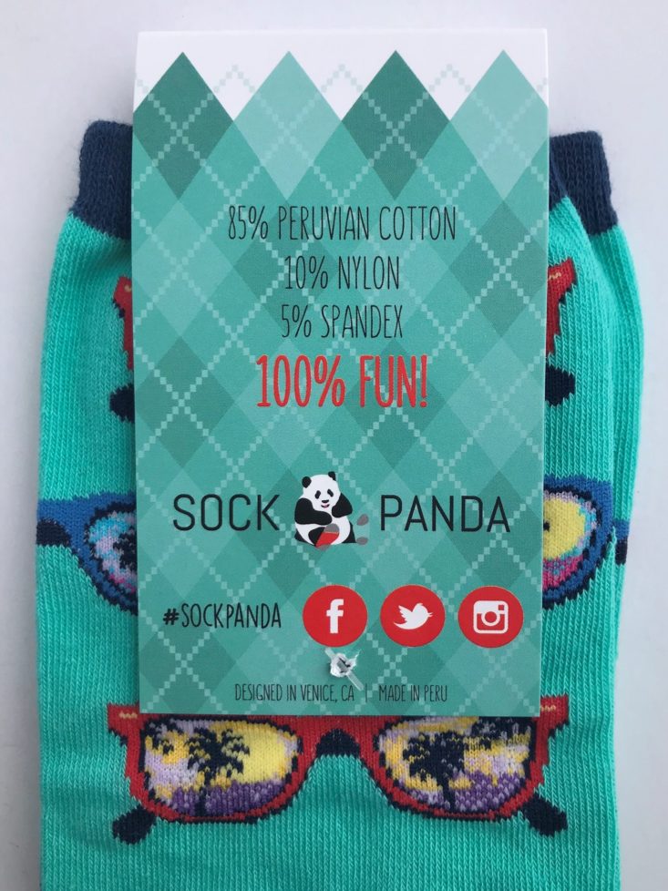 sock panda women April 2019 - sunglass sock tag front Top
