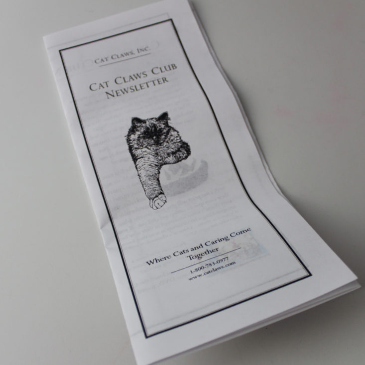 Cat Claws Club April 2019 - Booklet Front Top
