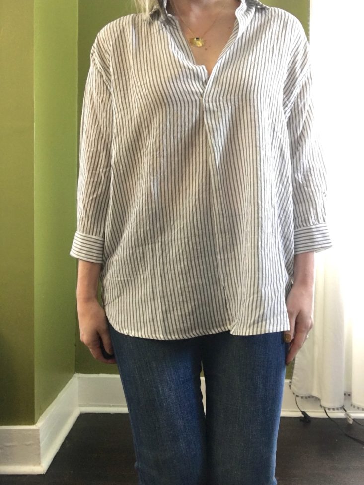 DAILYLOOK styling subscription review may 2019 tunic top with stripes