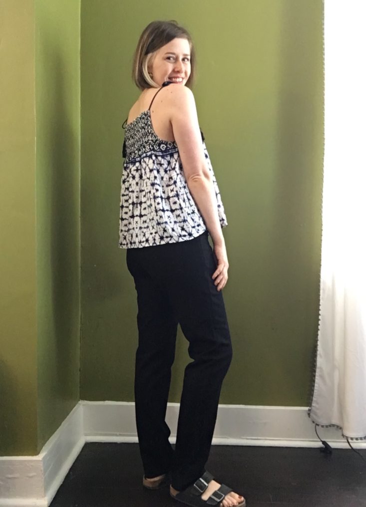 DAILYLOOK styling subscription review may 2019 boho top with shibori pattern