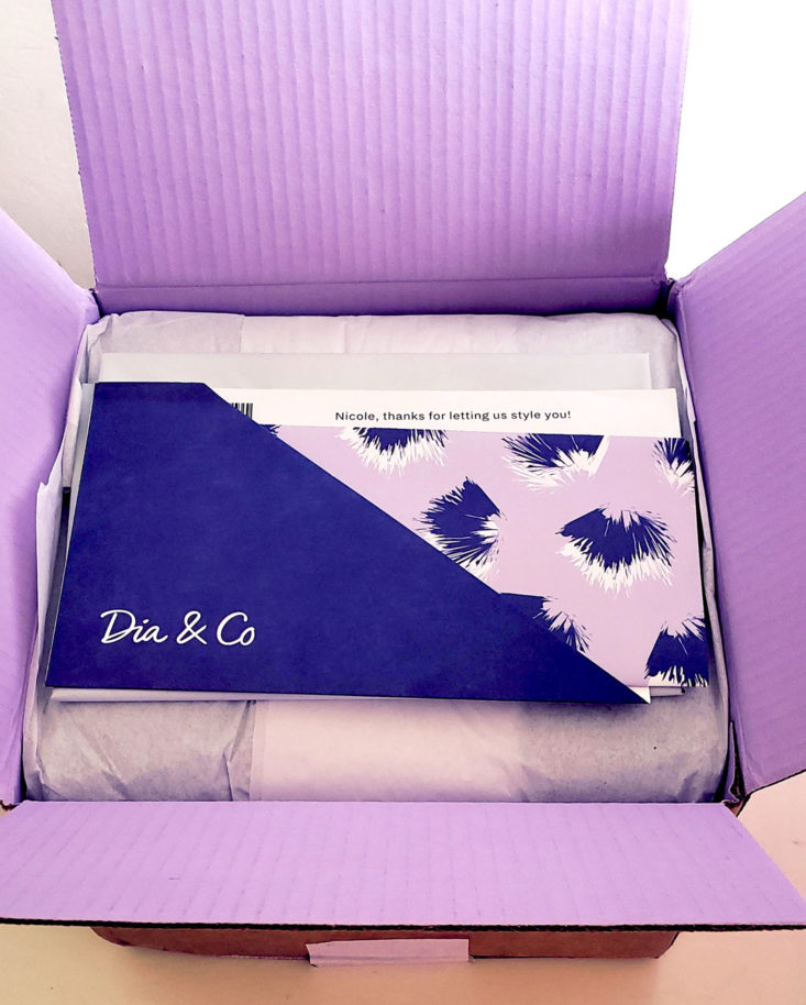 Dia & Co Subscription Box Review March 2019 - Box Open Top