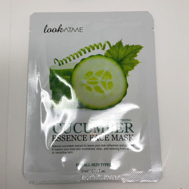 Facetory 4 Ever Fresh Review May 2019 - LookatMe Cucumber Essence Mask Front Top