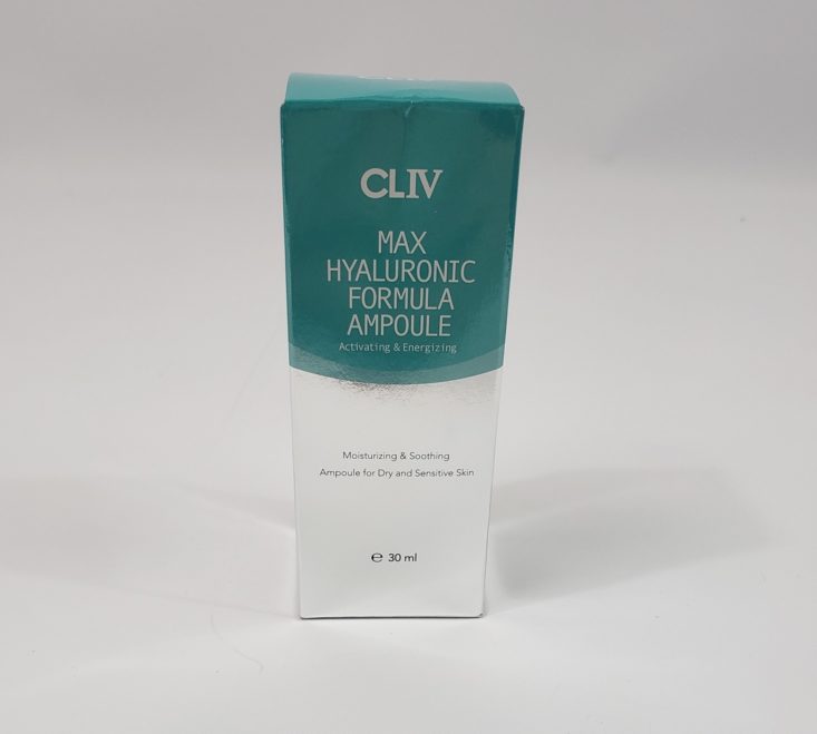Facetory Lux Box Deluxe Review May 2019 - Max Hyaluronic Formula Ampoule 1 Front