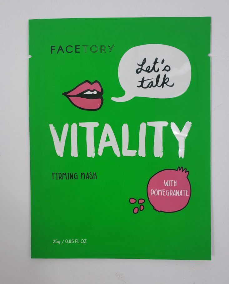 Facetory Lux Plus Box April 2019 - Facetory Let’s Talk Vitality Mask 1