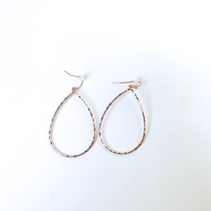 Glamour Jewelry Box March 2019 Review - Rose Gold Teardrop Hoop Earrings Top