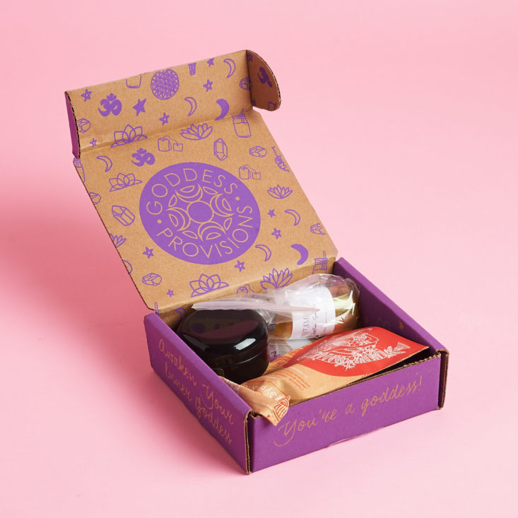Goddess Provisions Divine Feminine May 2019 subscription box review open