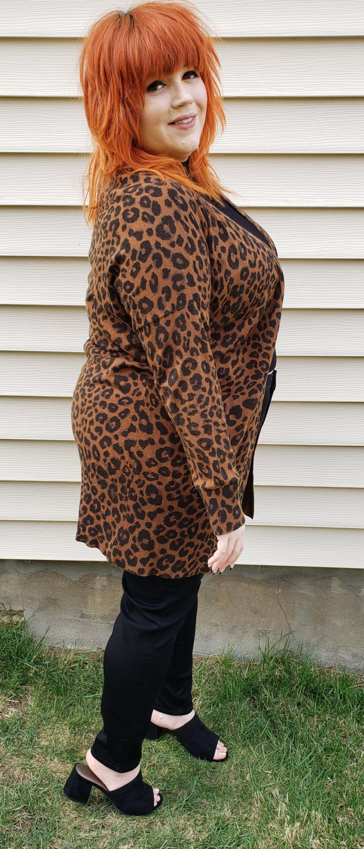 Gwynnie Bee Box Review March 2019 - Leopard Print Lenox Cardigan by Sanctuary Clothing Pose 4 Side
