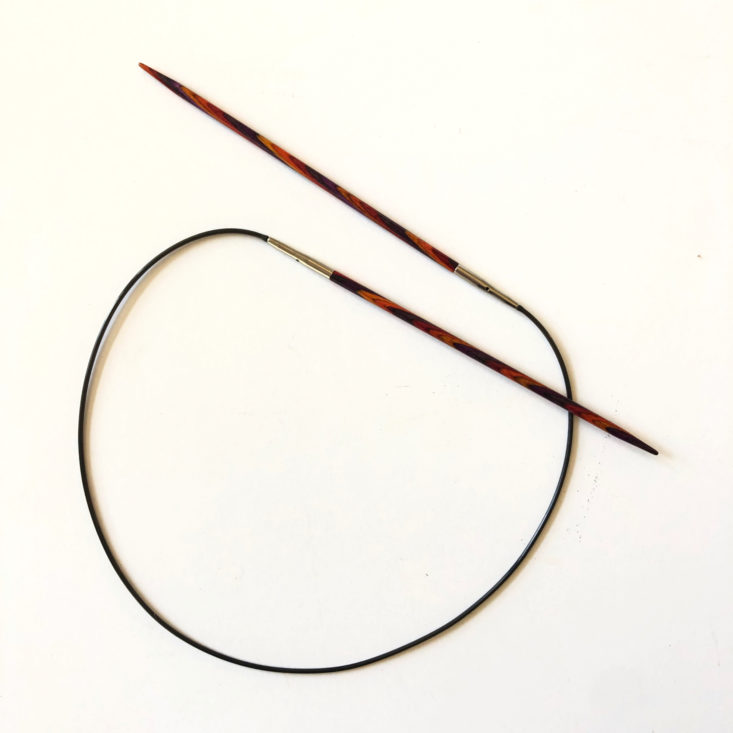 Knit Picks Yarn April 2019 - Radiant Wood fixed circular needle Front 1