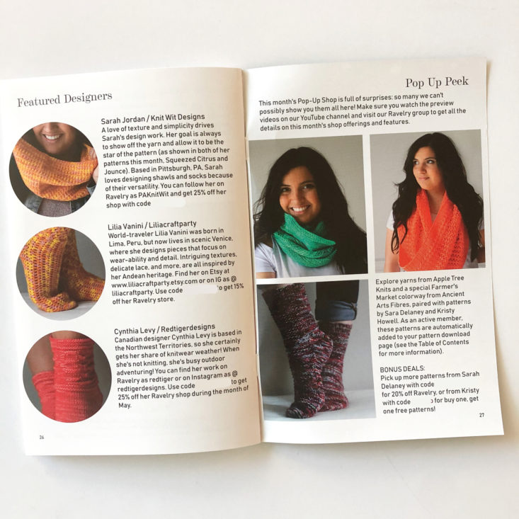Knitcrate Yarn May 2019 - Designer Pages