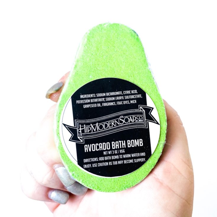 Lavish Bath Box April 2019 - Hip Modern Soap Co Avocado Bath Bomb 2