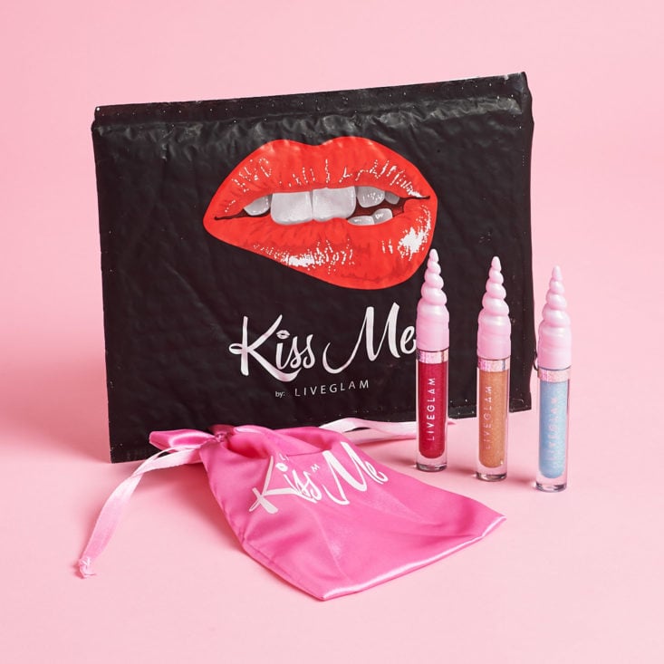 LiveGlam Kiss Me May 2019 lipgloss lipstick subscription review all contents
