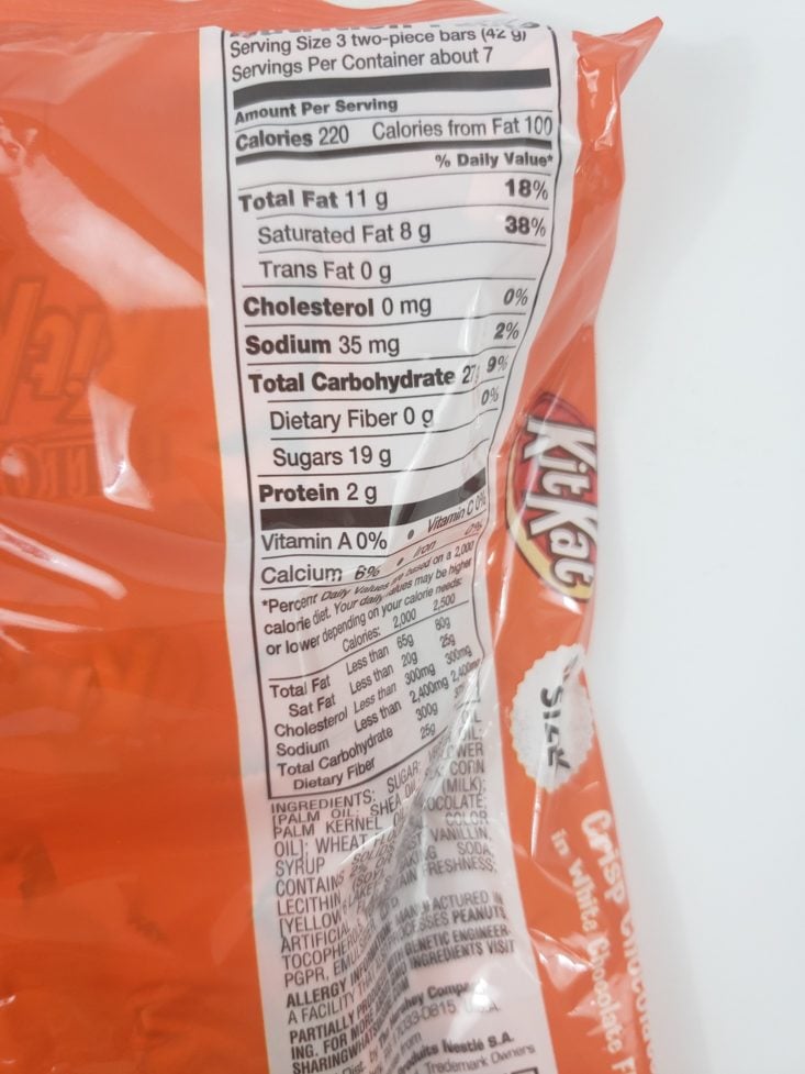MONTHLY BOX OF FOOD AND SNACK REVIEW MAY 2019 - Kit Kat Snack Size Bars Package Contain Closer