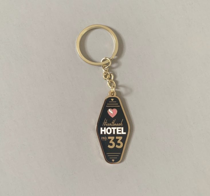 Quirky Crate Subscription Review May 2019 - Heartbreak Hotel Enamel Keyring Front