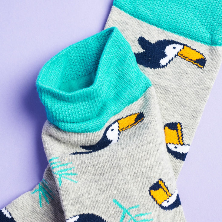 Society Socks review April 2019 teal ankle detail