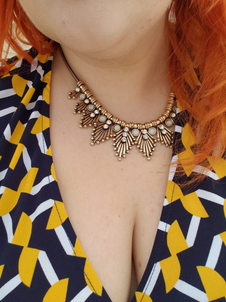 Stitch Fix Plus Size Clothing Box Review March 2019 - Covington Statement Necklace by Bay to Baubles 4 On Closer