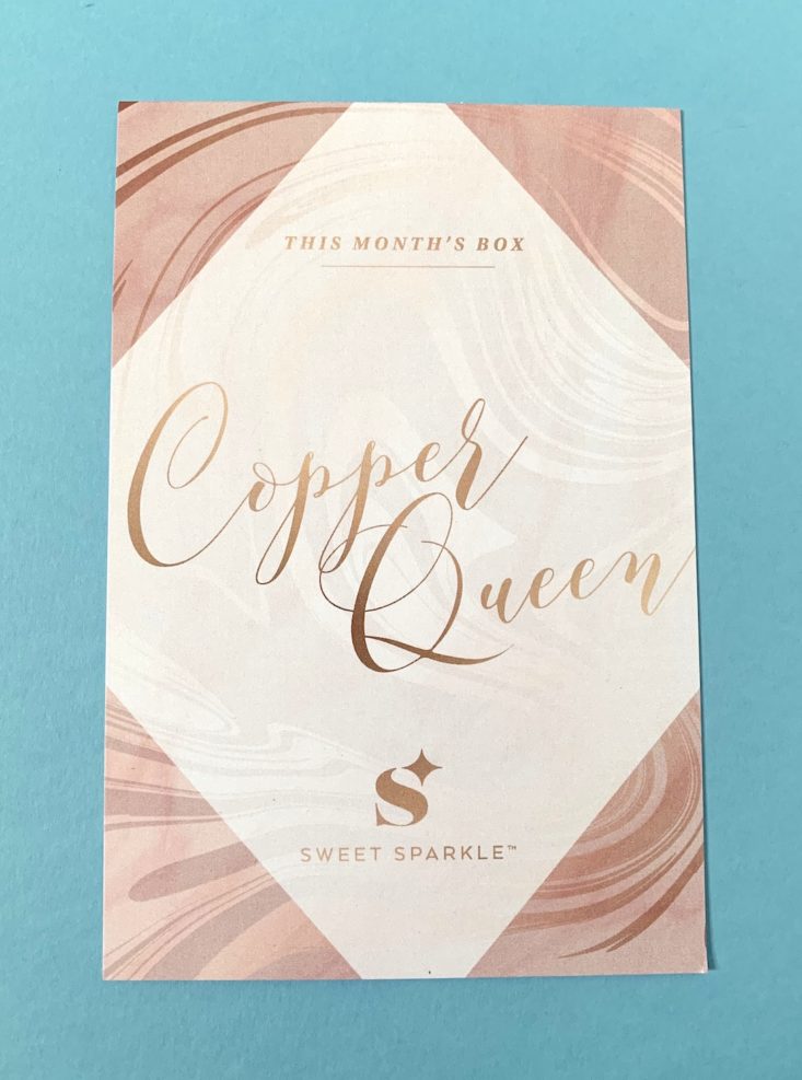 Sweet Sparkle Makeup Box Review April 2019 - Information Sheet Front Top