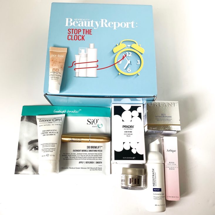 The Beauty Report Stop The Clock Box Review - All Products Group Shot Top