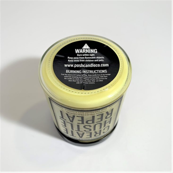 The Black Box Spring 2019 - Posh Candle Co. Create Hustle Repeat Candle Bottom Top