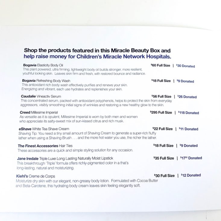 The Miracle Beauty Box May 2019 - Info Card 1