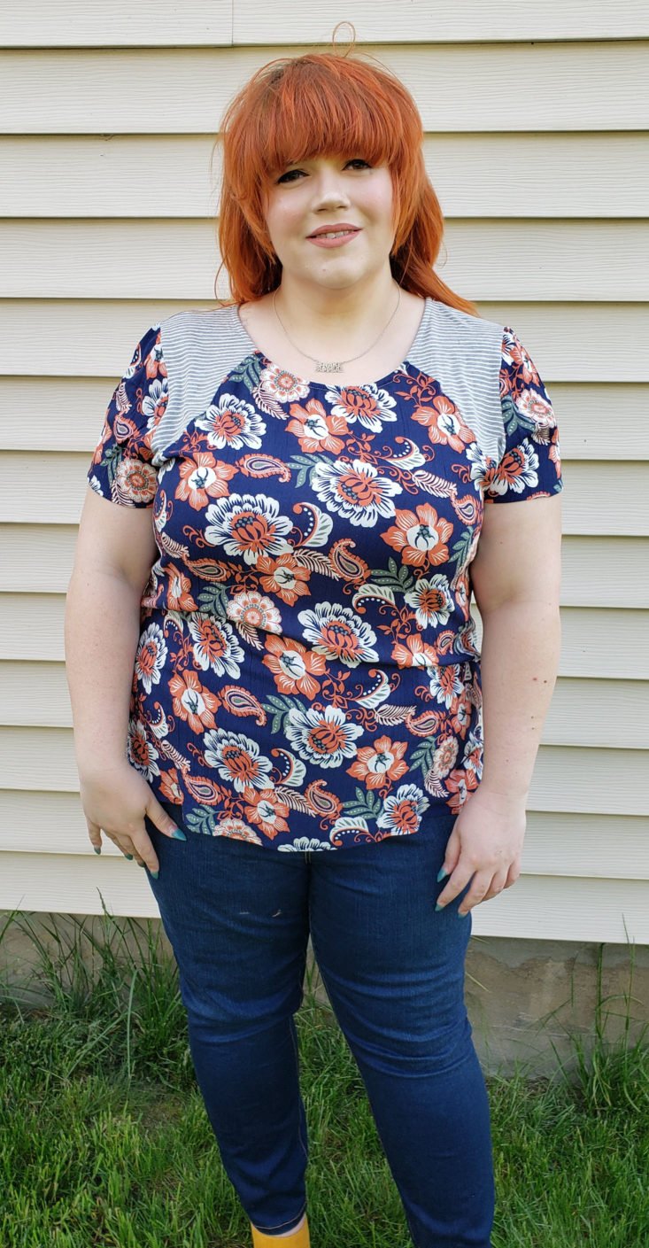 Dia & Co Subscription Box Review May 2019 - Maeve Mix- Print Tee by Gilli Size 3x 4 Front