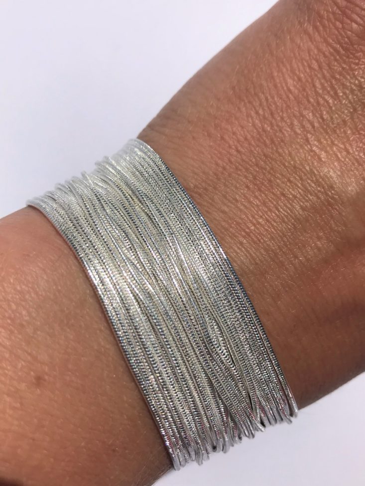 Jewelry Subscription Box Review June 2019 - Silver Multi-Strand Bracelet Front