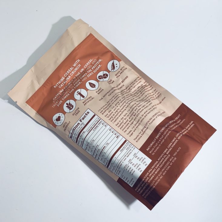 Keto Krate May 2019 - Catalina Crunch Cinnamon Toast Cereal, 9 oz Back