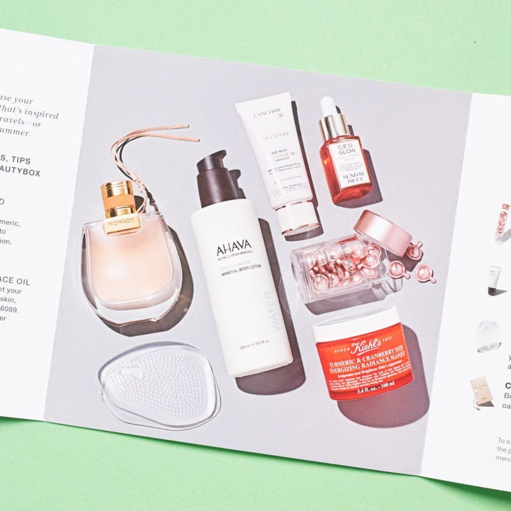 Macys Beauty Box June 2019 beauty subscription box review booklet with product info