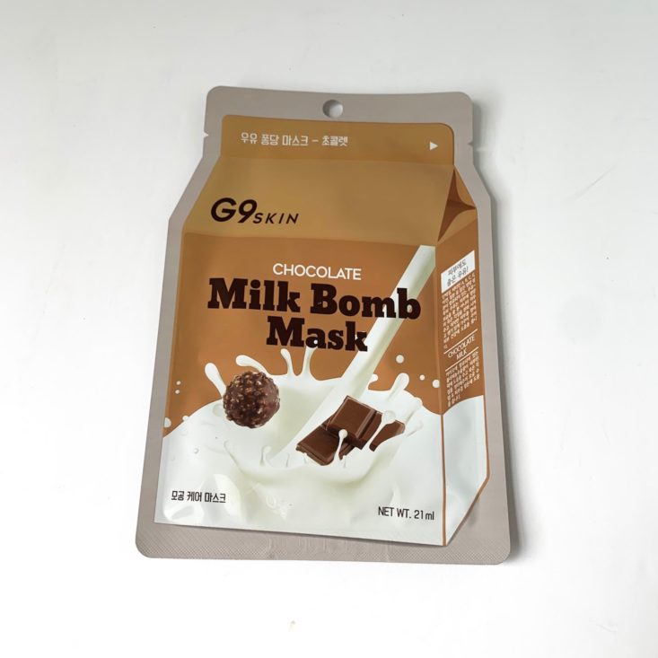 Pink Seoul Plus Box May June 2019 Review - G9 Skin Milk Bomb Mask in Chocolate Top