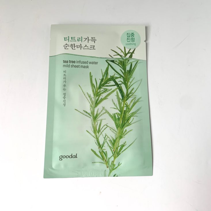 Pink Seoul Plus Box May June 2019 Review - Goodal Tea Tree Water Infused Mask Top